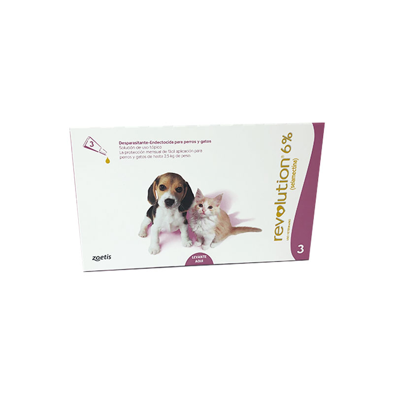 revolution-hasta2.5kg Revolution Antipulgas 6% X 3 Und X 0.25 ML (Perros y Gatos Menos de 2.5KG) - Imagen 1
