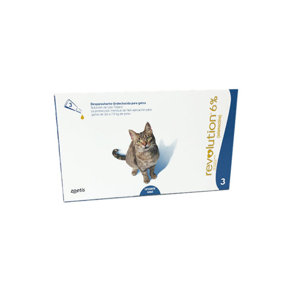 Revolution Antipulgas 6% X 3 Und X 0.75 ML (Gatos 2.6-7.5 KG)