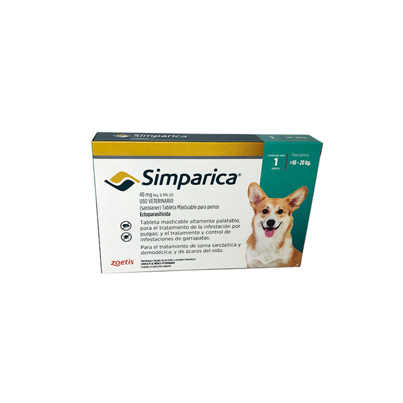 simparicax1-10-20kg Simparica 40 MG X 1 TAB (10 A 20 KG) - Imagen 1