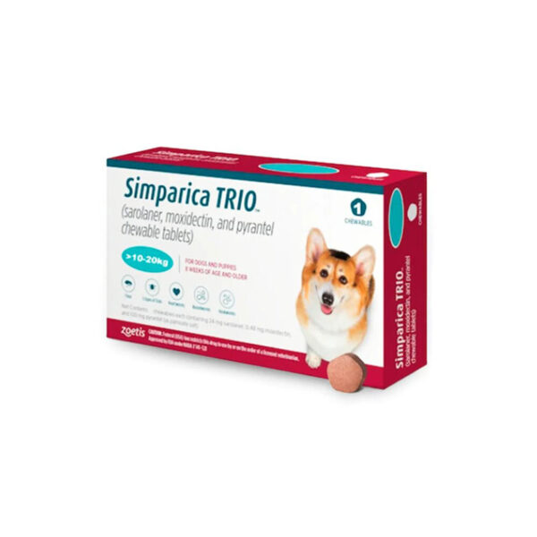 Simparica Trío 24 MG X 1 TAB (10 A 20 KG)