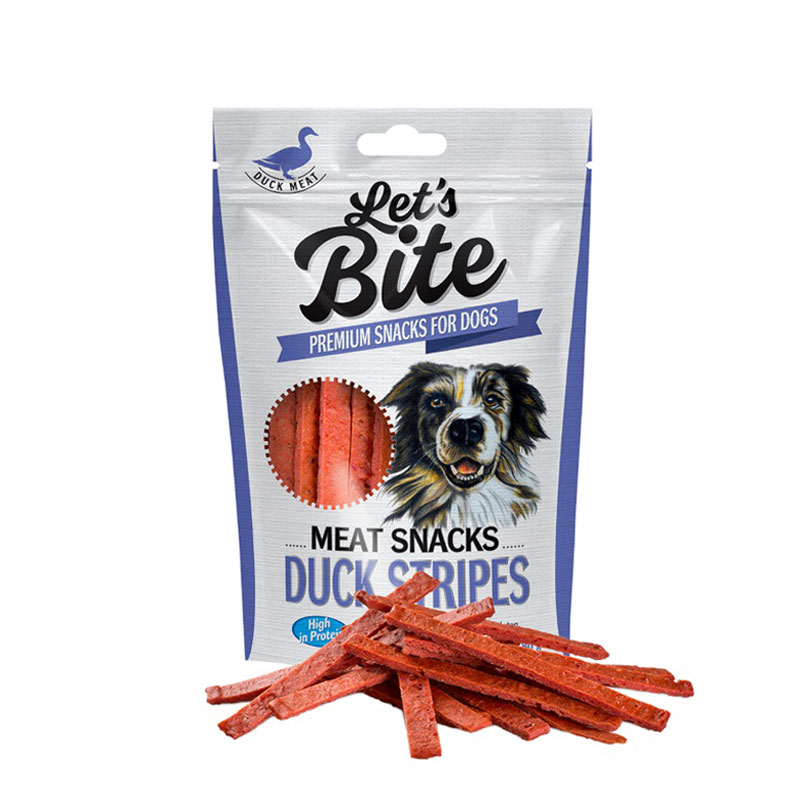 letsbiteduckstripes Let's Bite Meat Snacks Duck Stripes 80 GR - Imagen 1