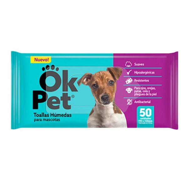 Ok Pet Toallas Húmedas x 50 UNID