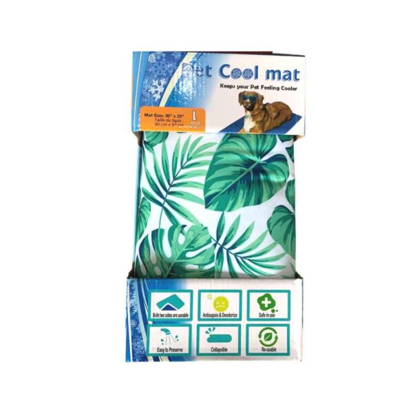 Cool Mat Manta Refrescante Para Mascota Talla L Hojas verdes