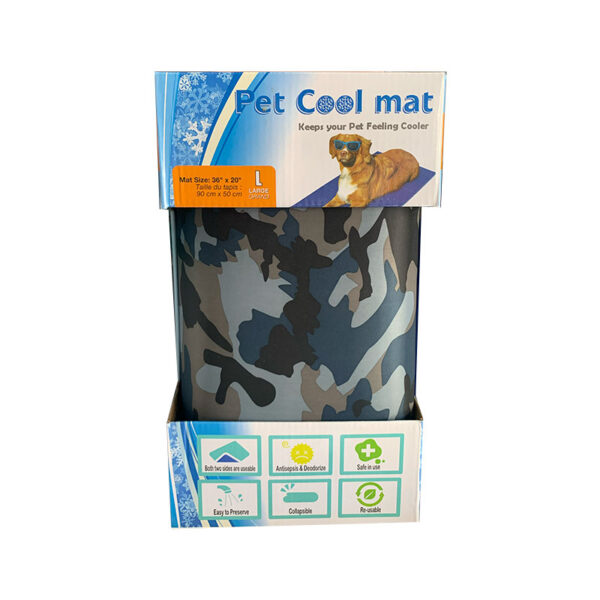 Cool Mat Manta Refrescante Para Mascota Talla L Camuflado Azul