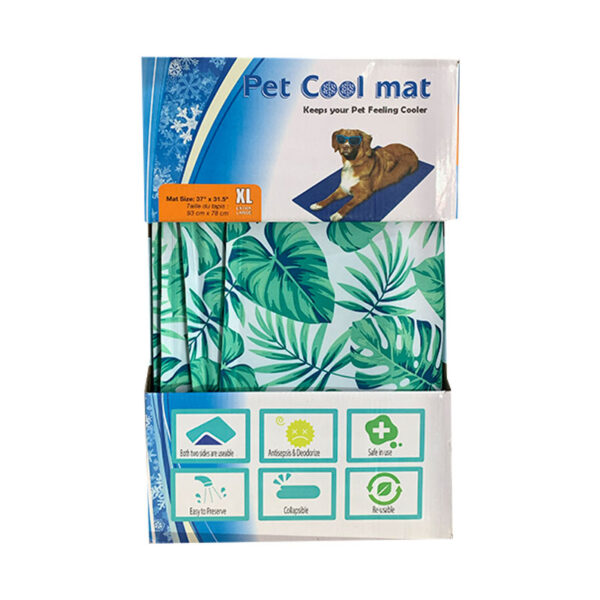 Cool Mat Manta Refrescante para Mascota Talla XL Hojas Verdes