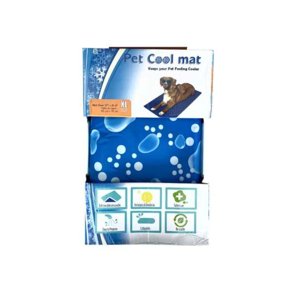 Cool Mat Manta Refrescante Para Mascota Talla XL Azul Puntos Blancos