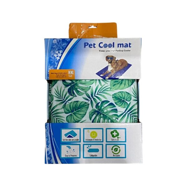 Cool Mat Manta Refrescante para Mascota Talla 2XL Hojas Verdes