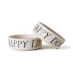 FRINGE HAPPY DOG STONEWARE PET BOWL