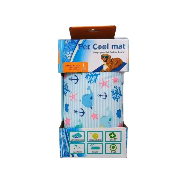 Cool Mat Manta Refrescante Para Mascotas Talla L Fondo Marino