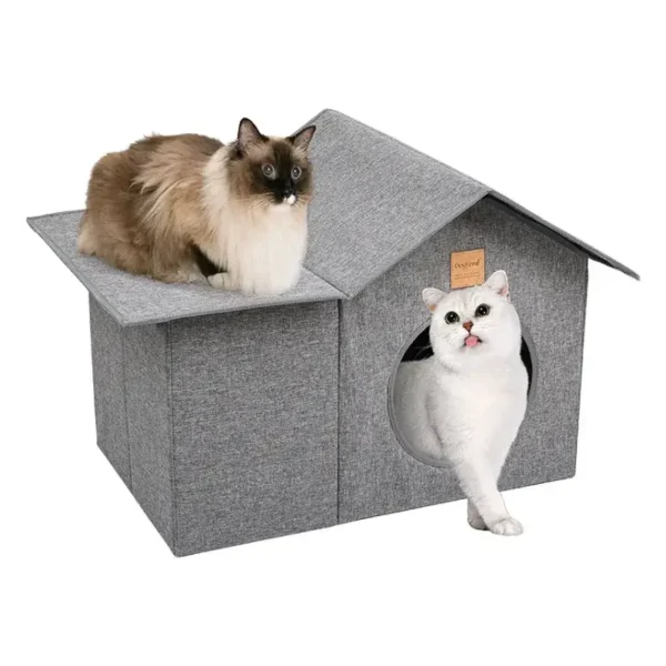 Casita Plegable Para Gatos Gris