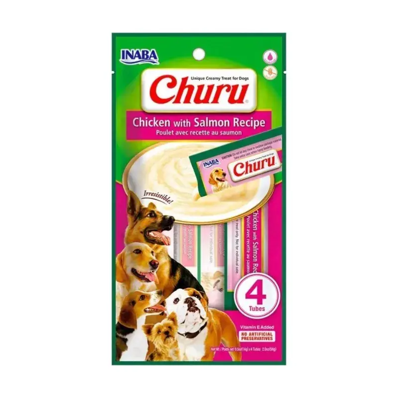 Churu Para Perros Snack Húmedo 14 gr X 4 Unid Pollo Con Salmón Churu Para Perros Snack Húmedo 14 gr X 4 Unid Pollo Con Salmón