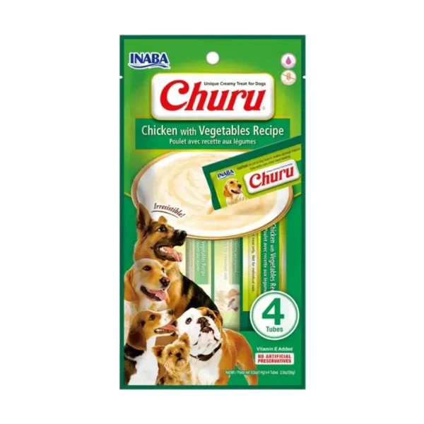 Churu Para Perros Snack Húmedo 14 gr x 4 Unid Pollo Con Vegetales