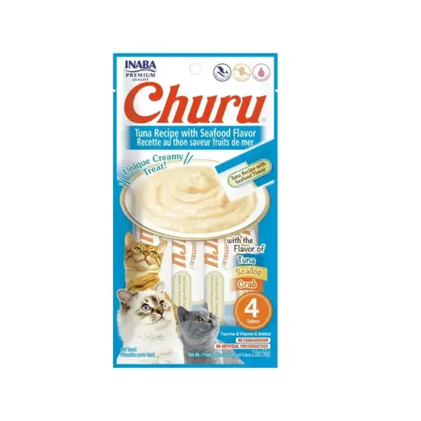 Churu Snack Húmedo 14 gr X 4 Unid Atún Y Seafood