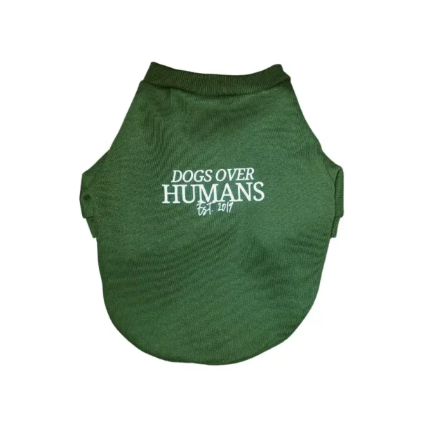 Polera Dogs Over Humans Verde Pino versión 2