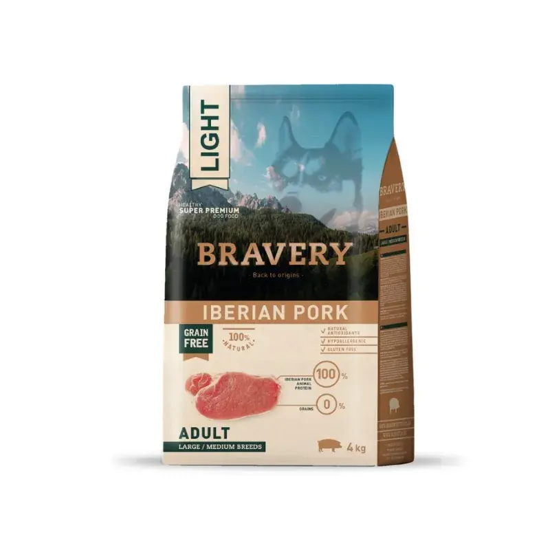 Bravery Light Iberian Pork Adult Large_Medium Breeds 2 Bravery Light Iberian Pork Adult Large/Medium Breeds - Imagen 1