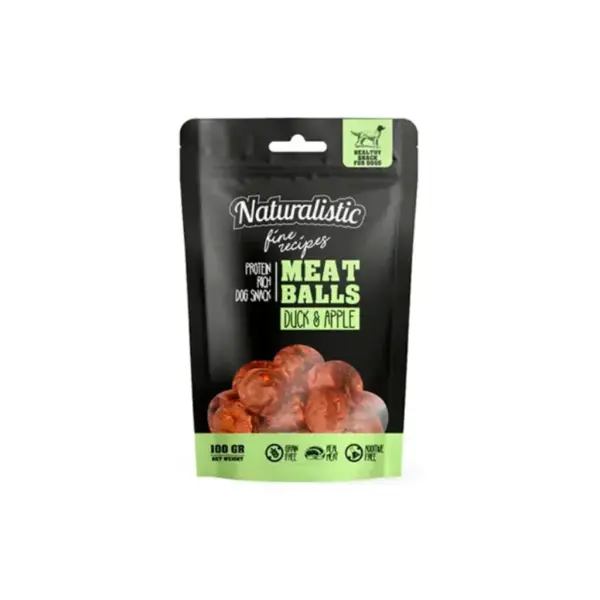 Naturalistic Fines Recipes Snack Meatballs Duck & Apple 100 G