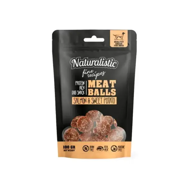 Naturalistic Fines Recipes Snack Meatballs Salmon & Sweet Potato 100 G