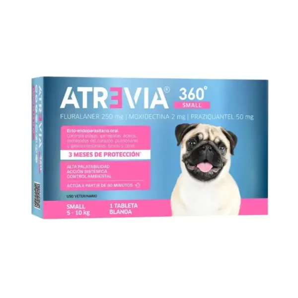 Antipulgas Atrevia 360° para Perros 1 Tableta 5Kg a 10Kg
