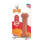 Nylabone dog chew bone in orange packaging, bacon flavor, labeled Power Chew, for dogs (USA made).