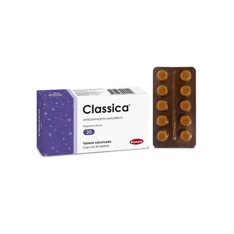 Classica 20 MG Anticonvulsivo - Analgésico X Unidad Classica 20 MG Anticonvulsivo - Analgésico X Unidad