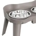 Comedero Doble con Platos de Acero Inoxidable
