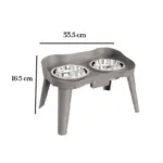 Comedero Doble con Platos de Acero Inoxidable M
